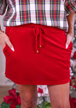 Load image into Gallery viewer, Velvet Hour Red Skort
