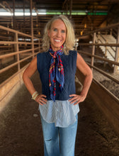 Load image into Gallery viewer, Navy Knit Stripe Top
