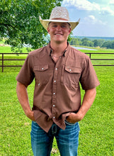 Load image into Gallery viewer, Brown Pearl Snap Western Pocket Cowboy Fit
