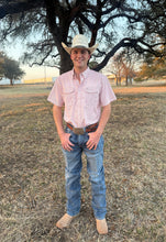 Load image into Gallery viewer, The Ranch Peach Rows Pearl Snap Shirt
