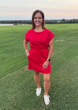 Load image into Gallery viewer, Red Athletic Drawstring Dress
