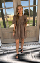 Load image into Gallery viewer, Mocha Pleated Dress
