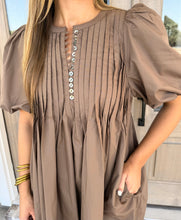 Load image into Gallery viewer, Mocha Pleated Dress
