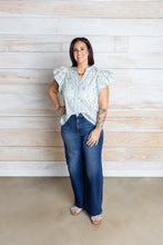 Load image into Gallery viewer, Blue Tulip Ruffle Top
