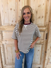 Load image into Gallery viewer, Cassie Chocolate Stripe Top
