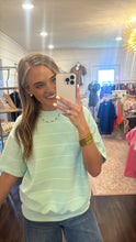 Load image into Gallery viewer, Sage Stripe Mint &amp; White Top
