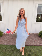 Load image into Gallery viewer, Blue Stripe Midi Dress
