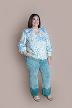 Load image into Gallery viewer, Blue Floral Easter Top
