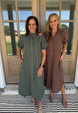Load image into Gallery viewer, Deep Green Stripe Maxi Dress
