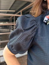 Load image into Gallery viewer, Black Checkered Design Puff Top
