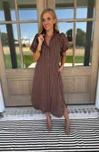 Load image into Gallery viewer, Brown Stripe Maxi Dress
