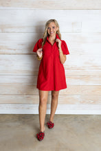 Load image into Gallery viewer, Red Solid Button Dress
