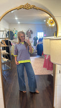 Load image into Gallery viewer, Janice Teal &amp; Pink Top
