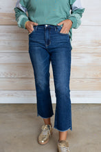 Load image into Gallery viewer, High Waisted Dark Wash Kick Flare Judy Blue Jeans
