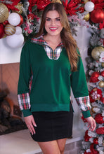Load image into Gallery viewer, Juniper Green Plaid Pullover
