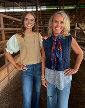 Load image into Gallery viewer, Navy Knit Stripe Top
