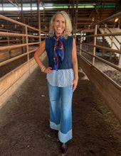 Load image into Gallery viewer, Navy Knit Stripe Top
