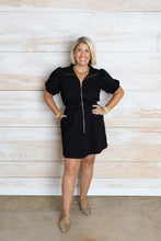 Load image into Gallery viewer, Black Gold Zipper Dress
