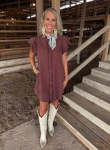 Load image into Gallery viewer, Wine Washed Denim Dress
