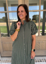 Load image into Gallery viewer, Deep Green Stripe Maxi Dress
