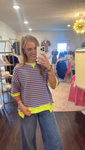 Load image into Gallery viewer, Janice Teal &amp; Pink Top
