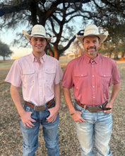 Load image into Gallery viewer, The Ranch Peach Rows Pearl Snap Shirt
