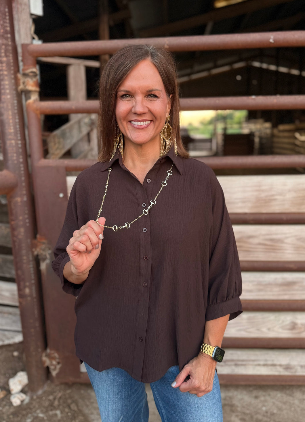 Sloan Chocolate Oversized Top