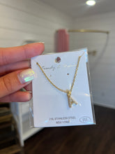 Load image into Gallery viewer, Pendant Gold Rhinestone Initial Necklace

