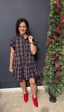 Load image into Gallery viewer, Navy Plaid Basic Dress
