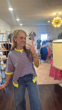Load image into Gallery viewer, Janice Teal &amp; Pink Top
