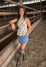 Load image into Gallery viewer, Polka Dot Chocolate &amp; Cream Fitted Top
