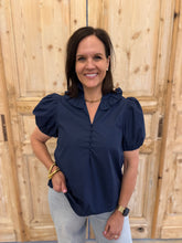 Load image into Gallery viewer, Rachel Navy Collar Top
