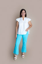 Load image into Gallery viewer, Aqua Blue Vervet Crop Jeans
