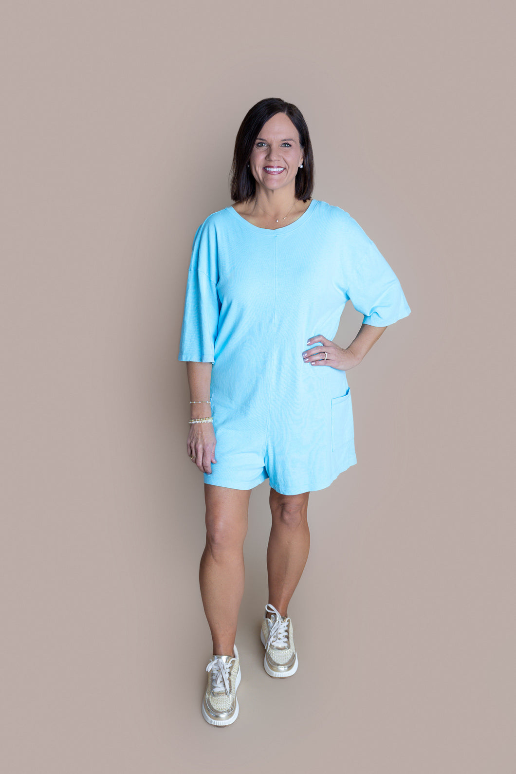 Sky Blue V Romper