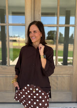 Load image into Gallery viewer, Sloane Chocolate Button Up Top
