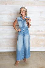 Load image into Gallery viewer, Light Wash Denim Jumpsuit
