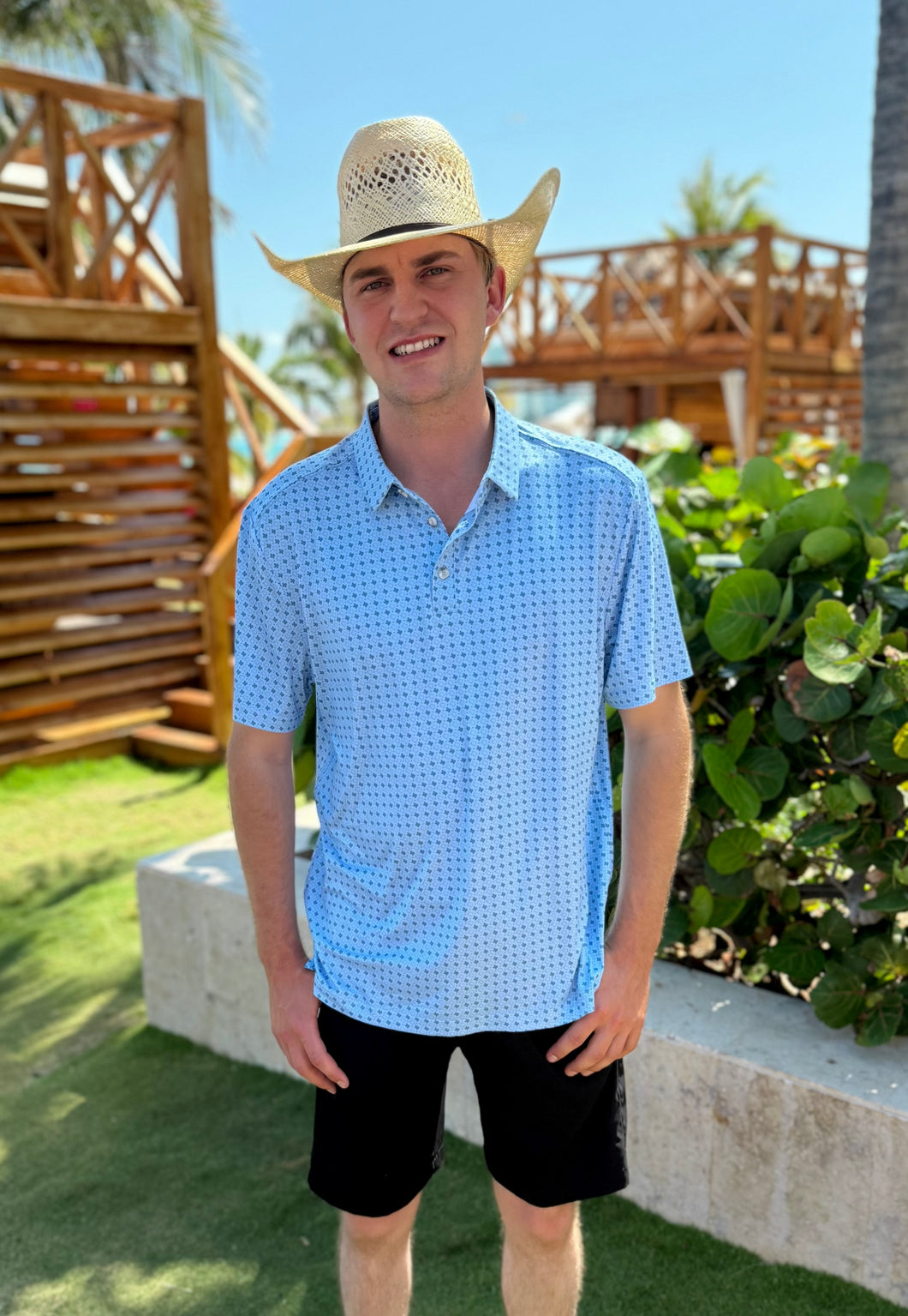 Performance Texas Light Blue Polo