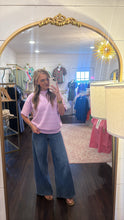 Load image into Gallery viewer, Sage Stripe Purple &amp; White Top
