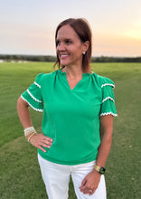 Load image into Gallery viewer, Carissa Green Ric Rack Top
