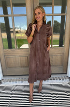 Load image into Gallery viewer, Brown Stripe Maxi Dress
