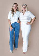 Load image into Gallery viewer, Taupe &amp; White Striped Top

