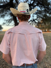 Load image into Gallery viewer, The Ranch Peach Rows Pearl Snap Shirt
