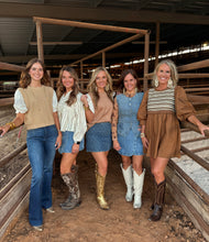 Load image into Gallery viewer, Tan &amp; Cream Stripe Long Sleeve Top
