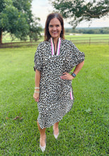 Load image into Gallery viewer, Cheetah V Collared Neck Dress
