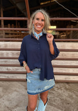 Load image into Gallery viewer, Sloan Navy Oversized Top
