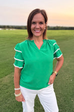 Load image into Gallery viewer, Carissa Green Ric Rack Top
