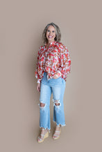 Load image into Gallery viewer, Cherry Red Bubble Sleeve Top
