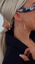 Load image into Gallery viewer, Thin Large Gold Hoops
