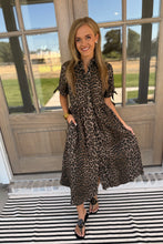 Load image into Gallery viewer, Cheetah Fancy Button Maxi Dress
