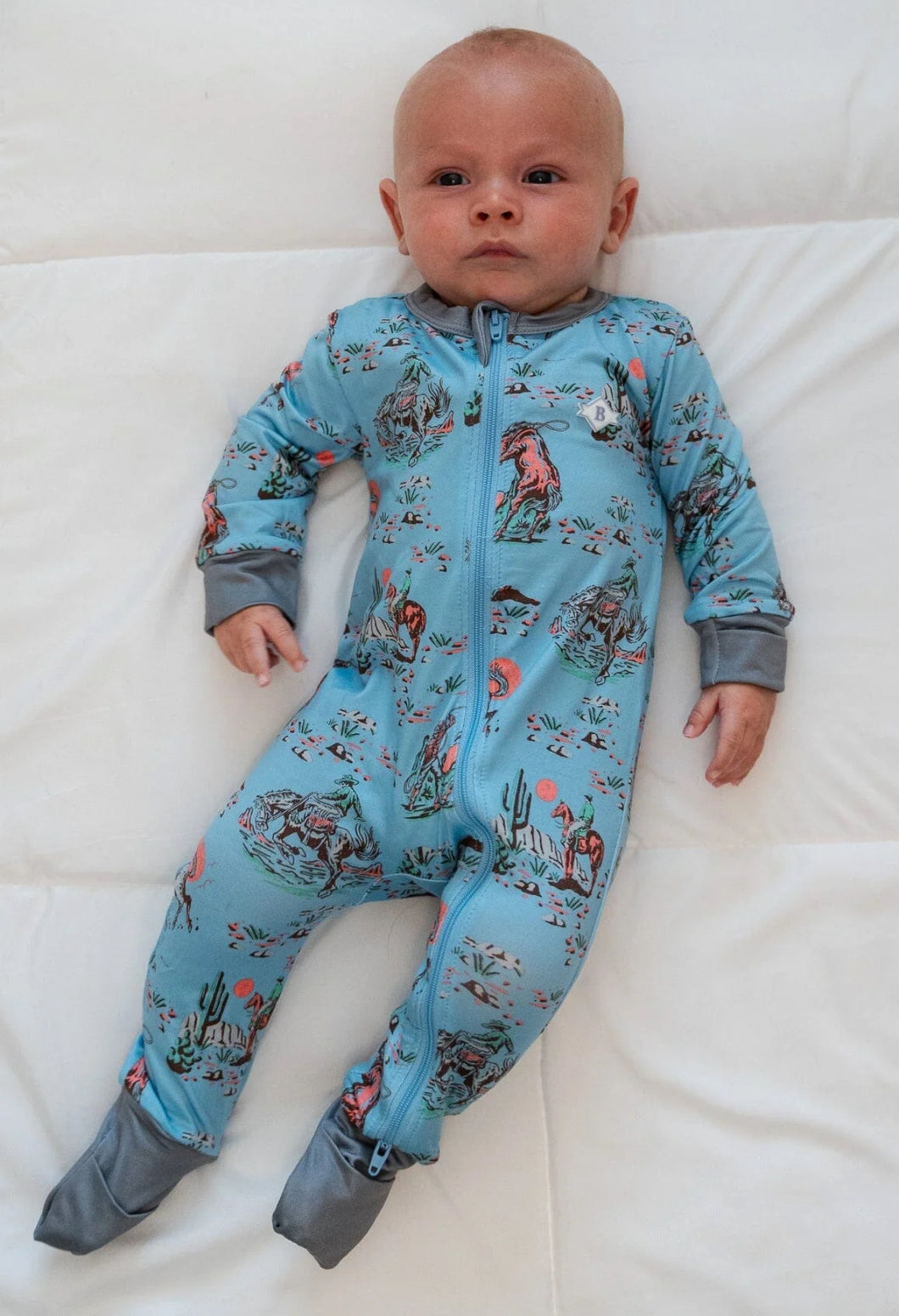 Cowboy Up Blue Baby Zip Up